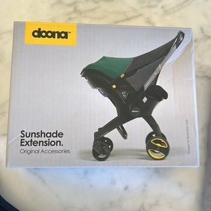 Doona Sunshade Extension. Used twice. Comes with box and bag.